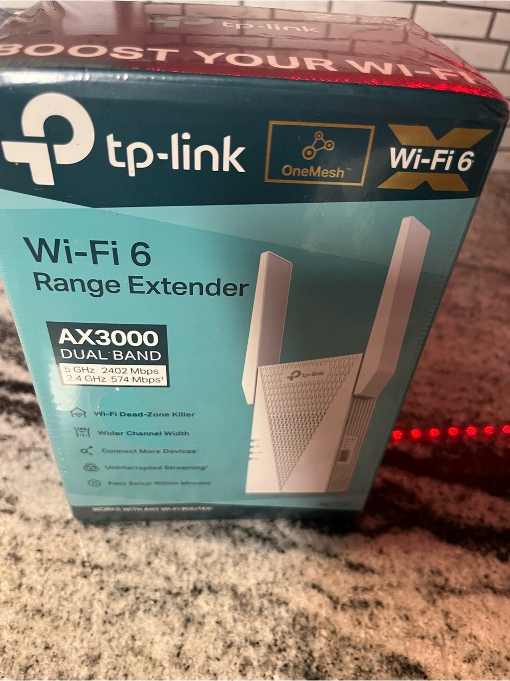 TP-Link Wi‑Fi 6 AX3000 Dual Band Range Extender - Teal & White